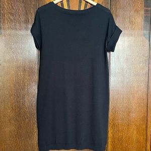 100% Fine Merino Dress in Black, size L